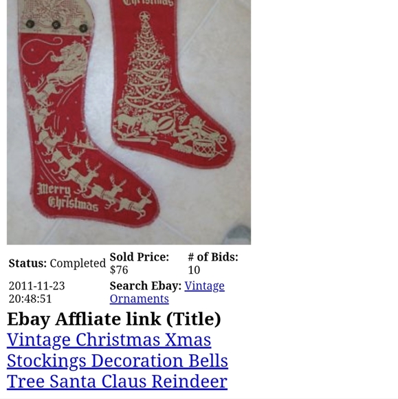 NWOT VINTAGE FATHER CHRISTMAS STOCKING SET OF 2 - RARE!